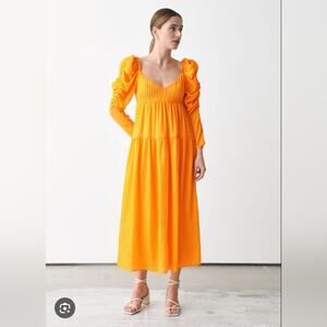 NEW Rejina Pyo Midi Dress Size 4 Mulberry Silk Puff Sleeve Feminine Romantic